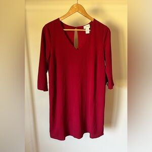 Red Half-Sleeve Mini Dress